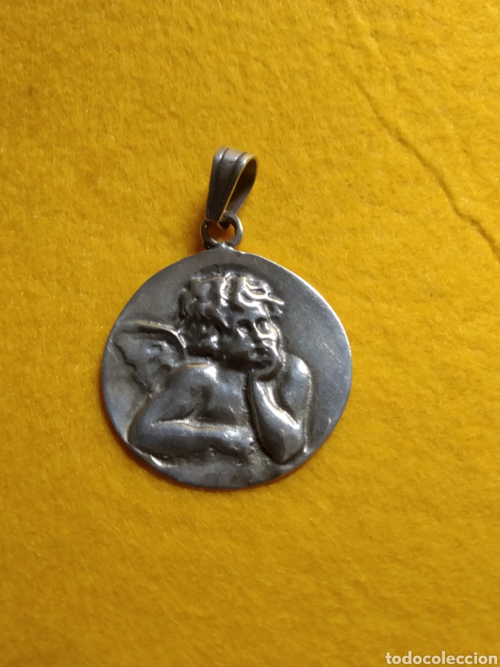 Antig&uuml;edades: MEDALLA DE PLATA CON ANGELITO - Foto 1