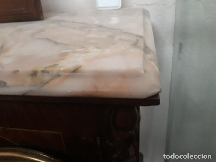 Antig&uuml;edades: C&Oacute;MODA ENTRADA DE MARQUETER&Iacute;A CON ESPEJO - Foto 5