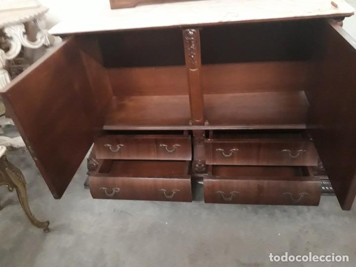 Antig&uuml;edades: C&Oacute;MODA ENTRADA DE MARQUETER&Iacute;A CON ESPEJO - Foto 6