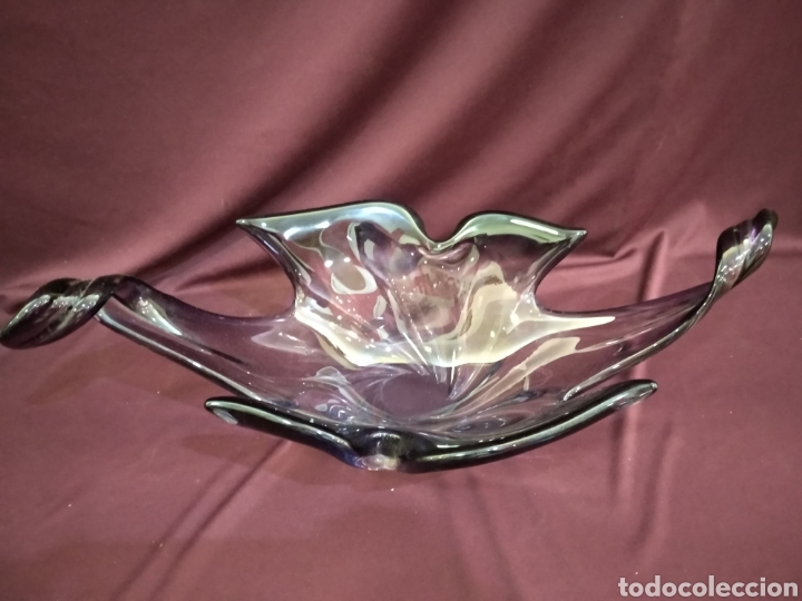 Antig&uuml;edades: Centro de cristal Lila, murano - Foto 2