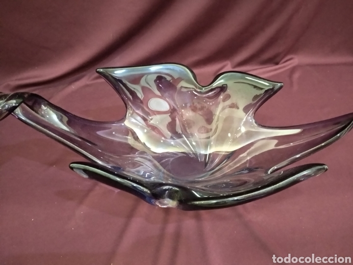 Antig&uuml;edades: Centro de cristal Lila, murano - Foto 5