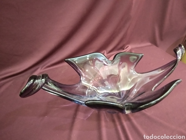 Antig&uuml;edades: Centro de cristal Lila, murano - Foto 6