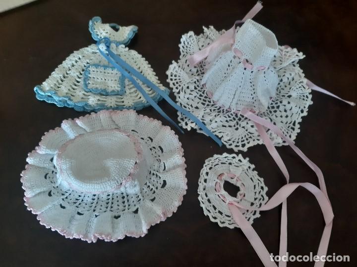 Oggetti Antichi: LOTE DE 4 PIEZAS DE CROCHET HECHAS A MANO.