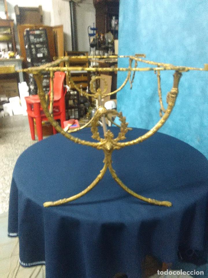 Antig&uuml;edades: MESA CENTRO CAFE SOFA FUNDICION BRONCE - Foto 2