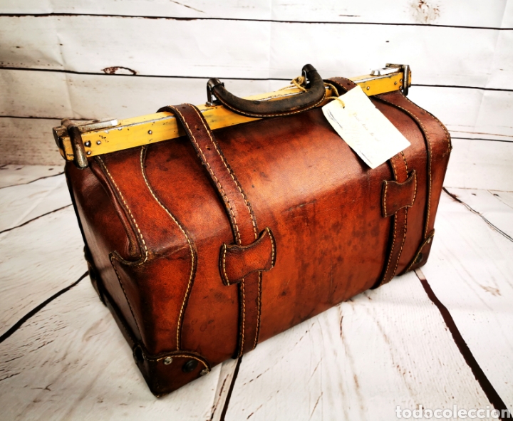 Antig&uuml;edades: Maletin m&eacute;dico cuero - Foto 3