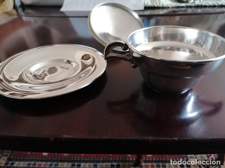 Antig&uuml;edades: AZUCARERO O COMPOTERA DE ALPACA PLATEADA - Foto 4