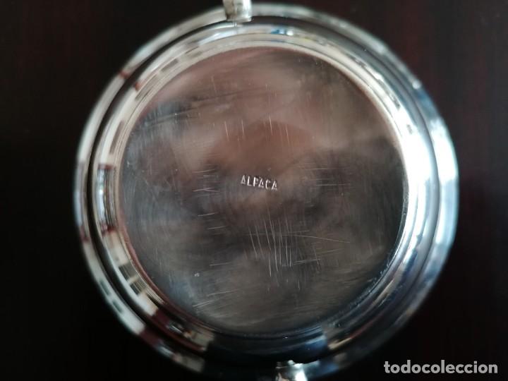 Antig&uuml;edades: AZUCARERO O COMPOTERA DE ALPACA PLATEADA - Foto 5