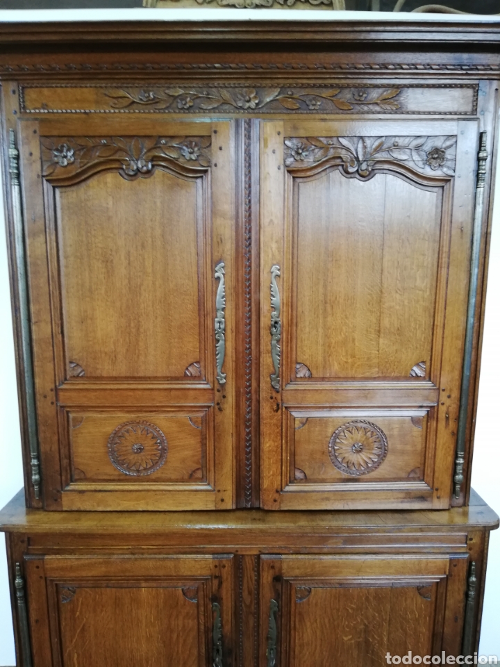 Antig&uuml;edades: Mueble de roble restaurado con flores - Foto 4