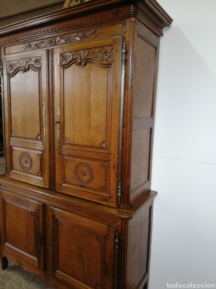 Antig&uuml;edades: Mueble de roble restaurado con flores - Foto 5