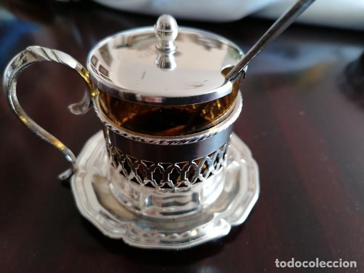 Antig&uuml;edades: AZUCARERO DE ALPACA PLATEADA Y CUERPO DE CRISTAL