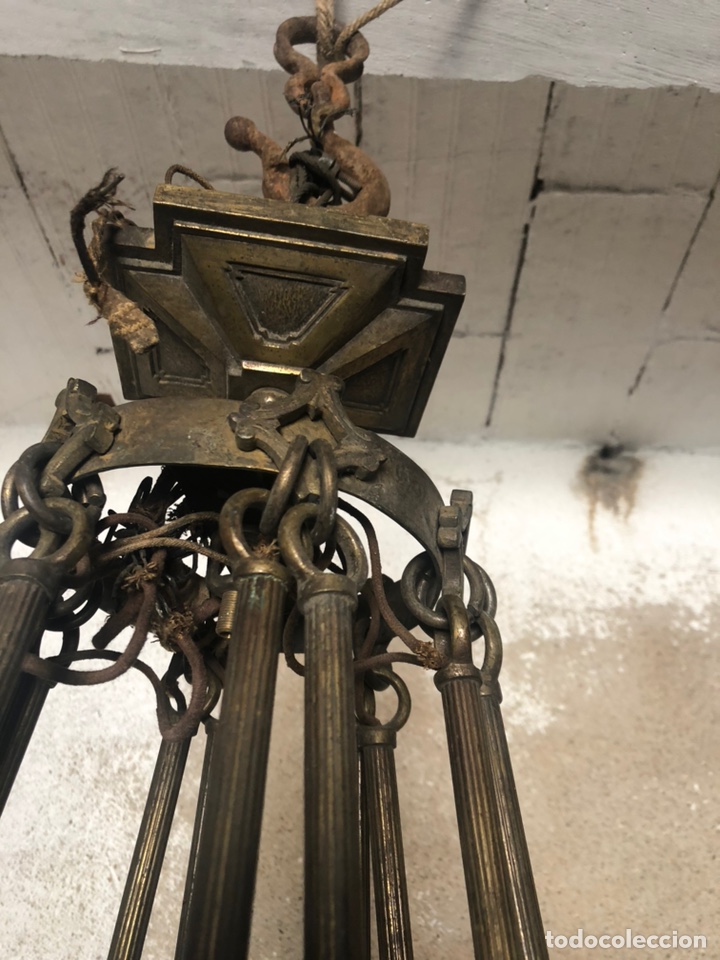 Antig&uuml;edades: L&aacute;mpara de techo bronze - Foto 3
