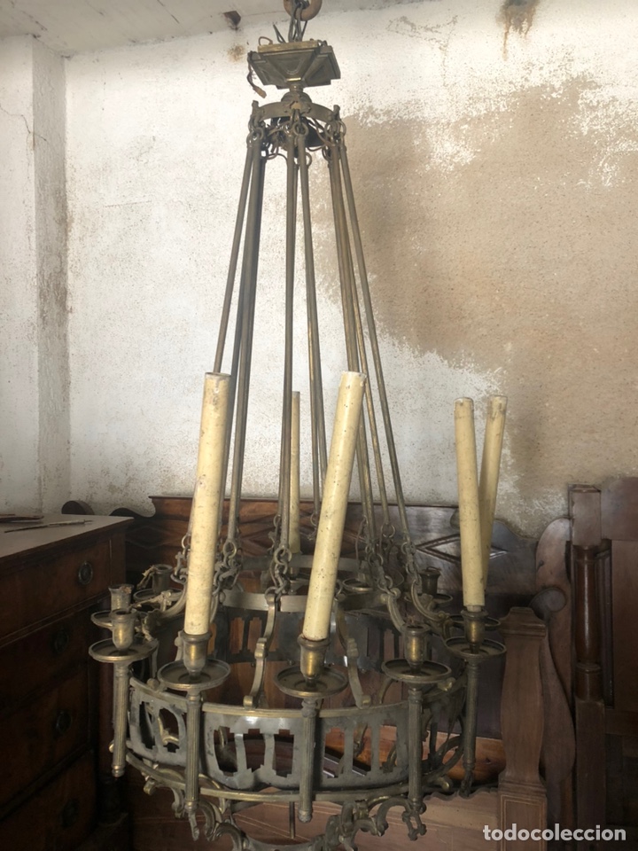 Antig&uuml;edades: L&aacute;mpara de techo bronze - Foto 4