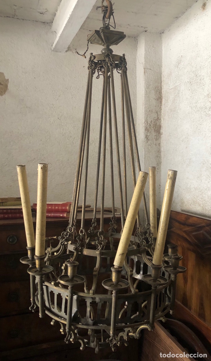 Antig&uuml;edades: L&aacute;mpara de techo bronze - Foto 1