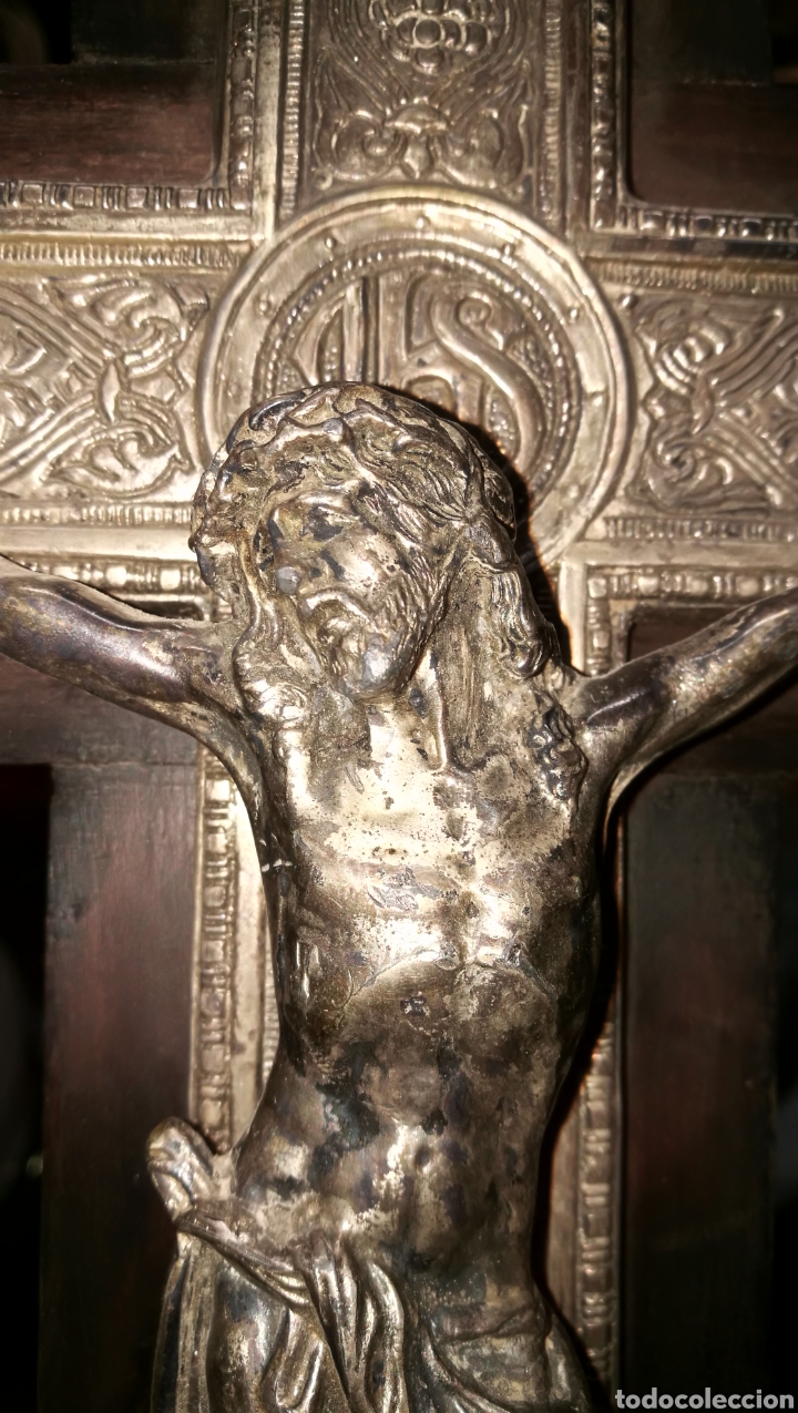 Antig&uuml;edades: CRUCIFIJO BRONCE PLATEADO - Foto 3