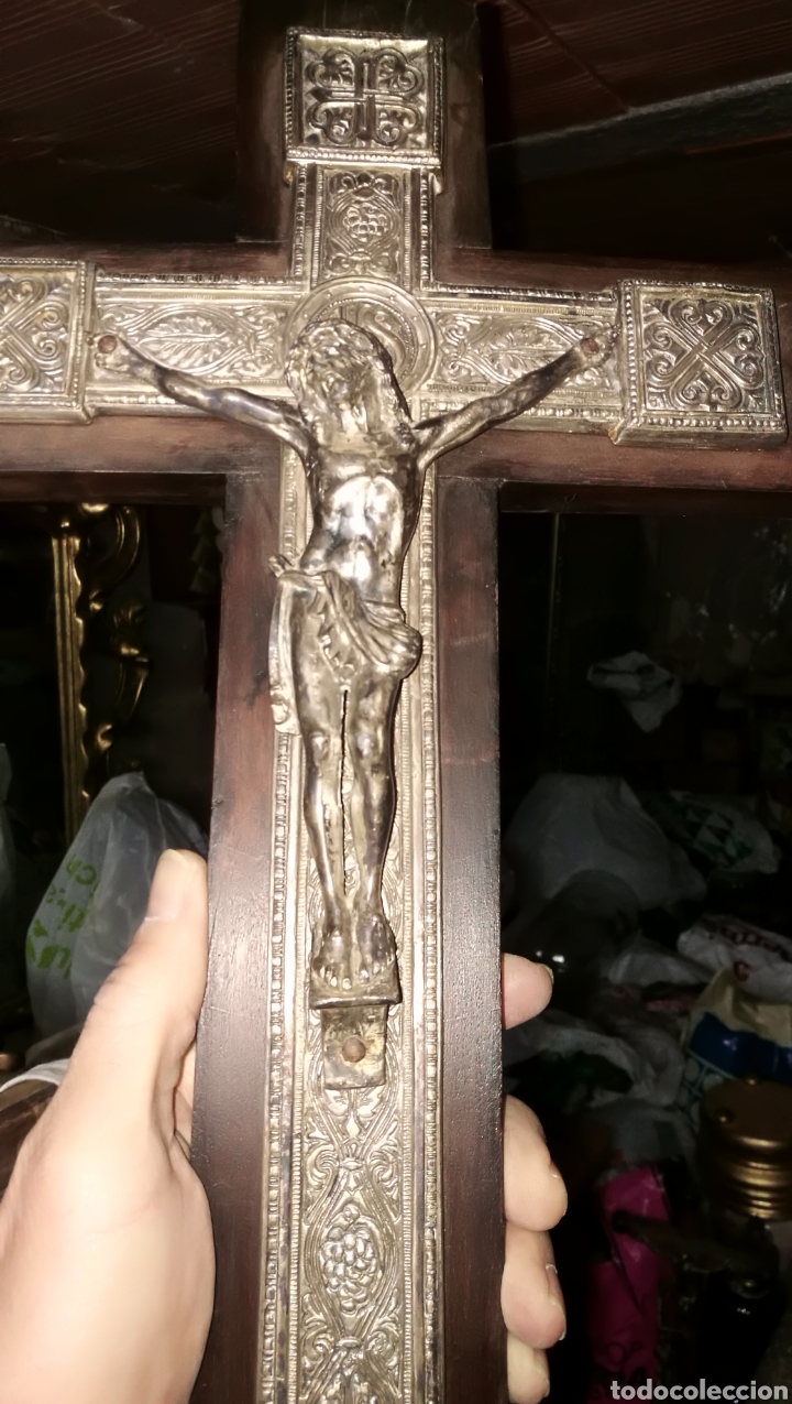 Antig&uuml;edades: CRUCIFIJO BRONCE PLATEADO - Foto 6