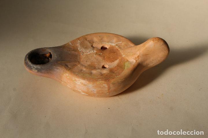 Antig&uuml;edades: candil lucerna lampara de terracota - Foto 2