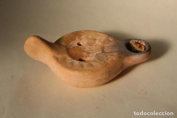 Antig&uuml;edades: candil lucerna lampara de terracota - Foto 1