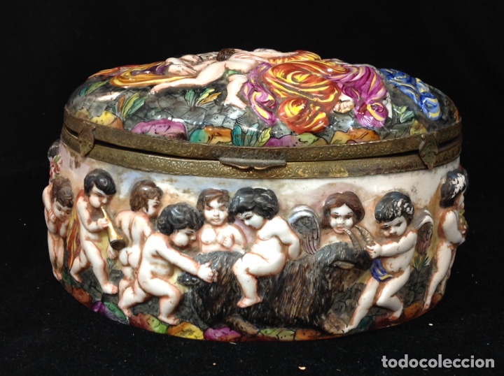 Antig&uuml;edades: CAJA PORCELANA CAPODIMONTE - Foto 2