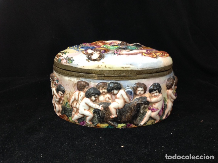 Antig&uuml;edades: CAJA PORCELANA CAPODIMONTE - Foto 4