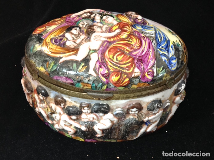 Antig&uuml;edades: CAJA PORCELANA CAPODIMONTE - Foto 1