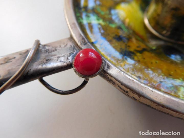 Antig&uuml;edades: Palmatoria de plata y esmalte a&ntilde;os 70 - Foto 5