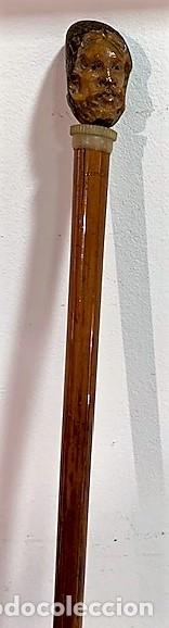 Antig&uuml;edades: Bast&oacute;n de malaca con pu&ntilde;o de semilla de tagua. - Foto 6