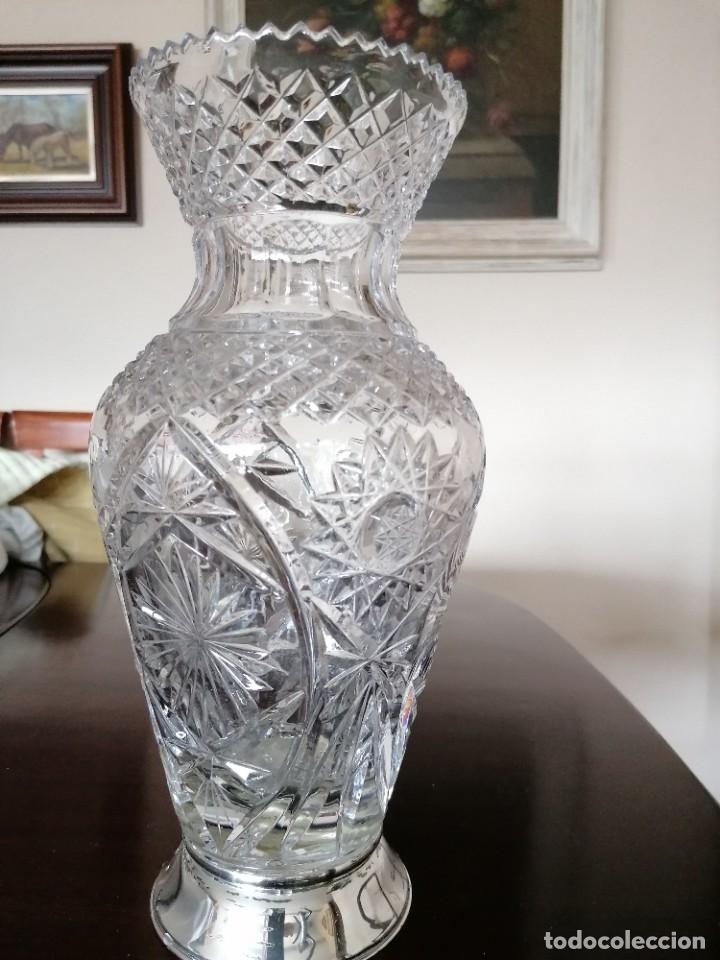 jarrón florero cristal tallado a mano motivos f - Compra venta en  todocoleccion