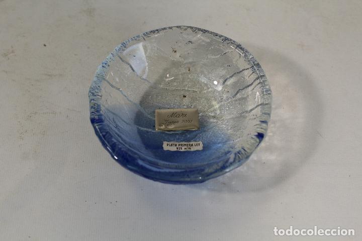 Antig&uuml;edades: cuenco bandeja de cristal y plata de ley 925 - Foto 2