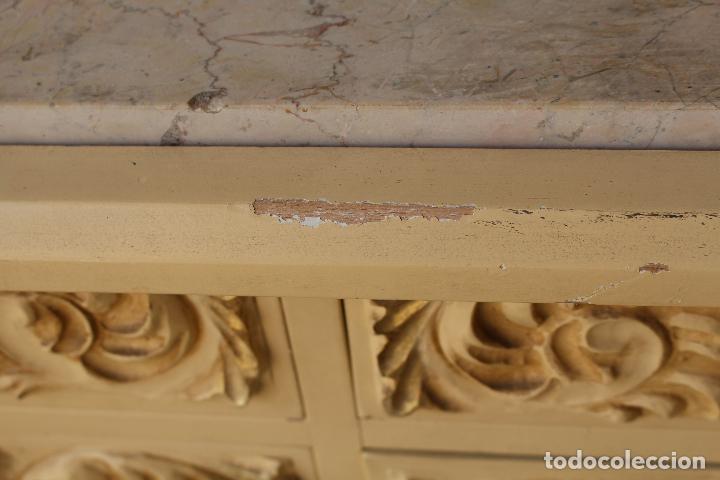 Antig&uuml;edades: consola en madera con tablero de marmol - Foto 7