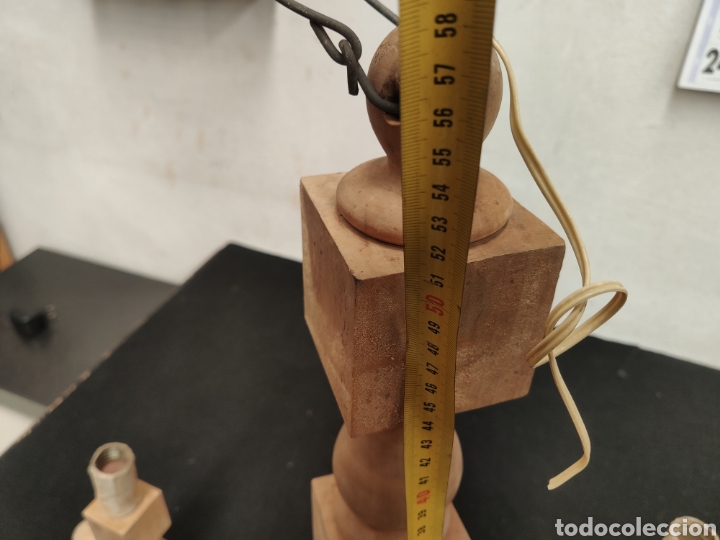 Antig&uuml;edades: ANTIGUA L&Aacute;MPARA DE MADERA PARA RESTAURAR - Foto 2