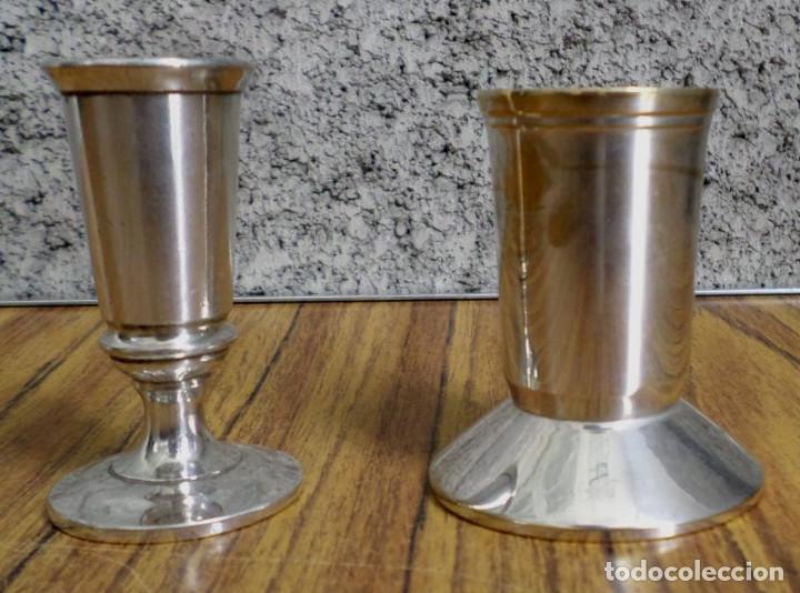 Antig&uuml;edades: 2 copas metal plateado - Foto 2