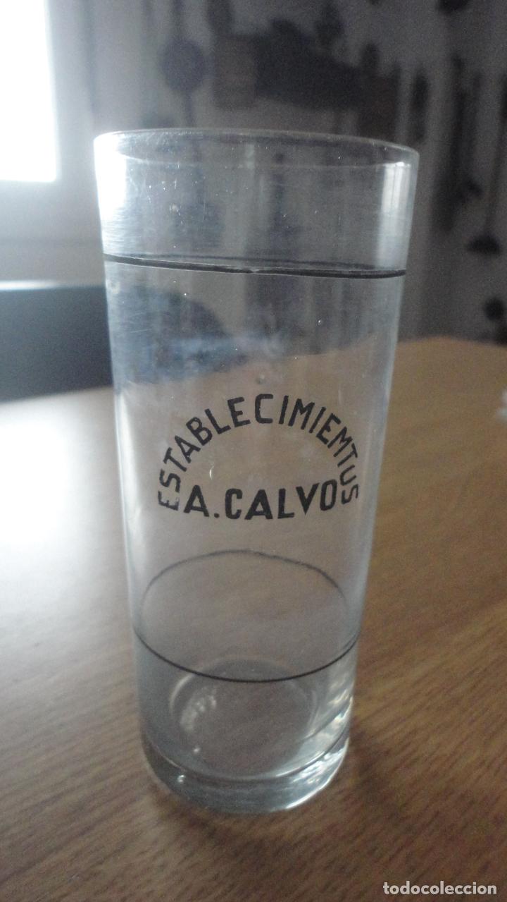 Oggetti Antichi: ANTIGUO VASO DE CRISTAL.PUBLICIDAD ESTABLECIMIENTOS A.CALVO.