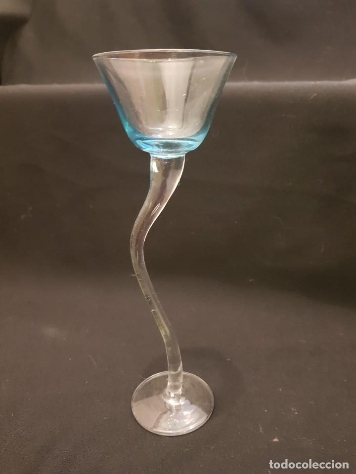 Oggetti Antichi: Copa licor color azul