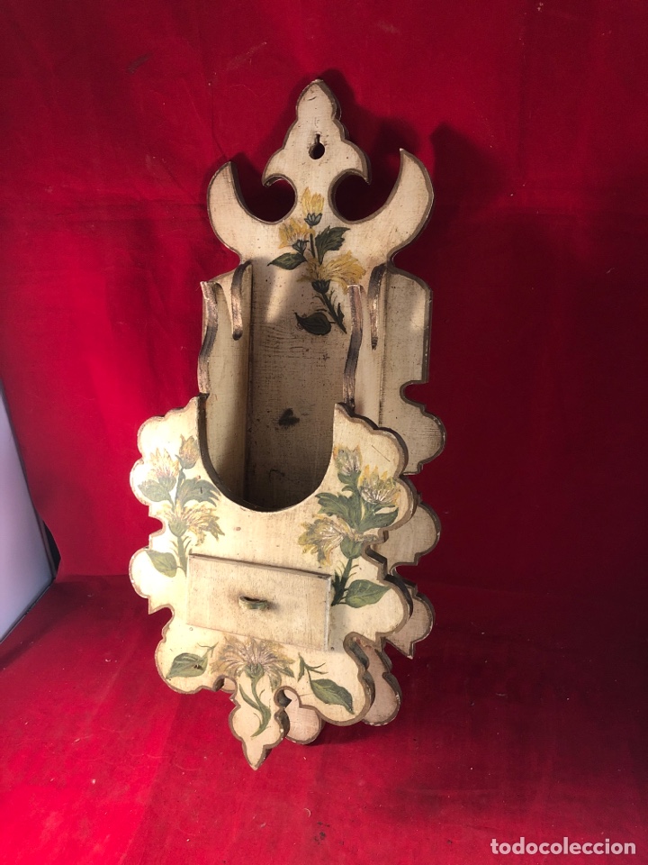 Antiques: ALMIRECERO Pieza de pared con cajoncito pintado a mano
