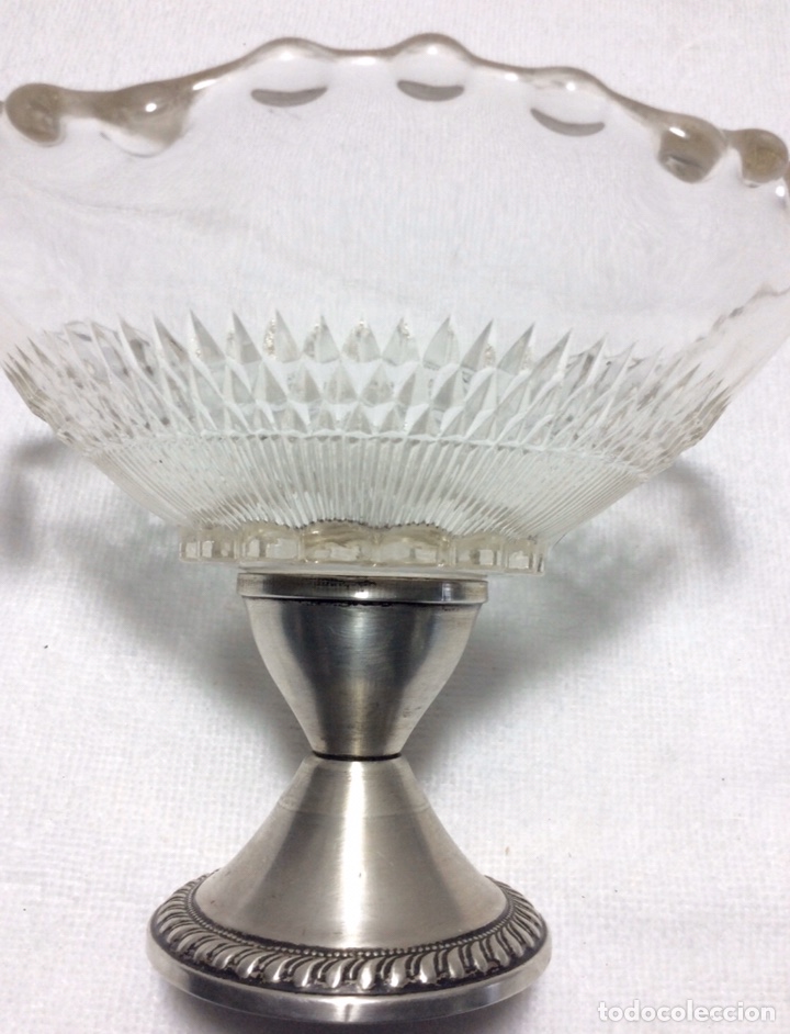 Antig&uuml;edades: Centro de mesa plata 925 y cristal desmontable para poder usarse como candelabro - Foto 2