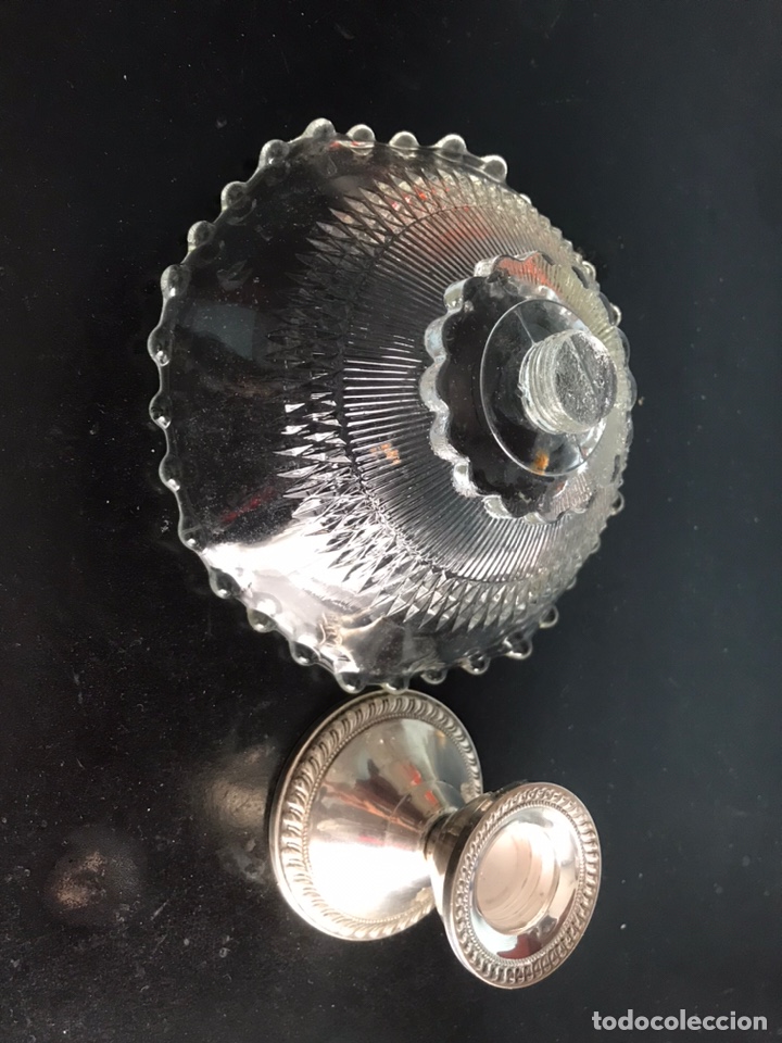 Antig&uuml;edades: Centro de mesa plata 925 y cristal desmontable para poder usarse como candelabro - Foto 4