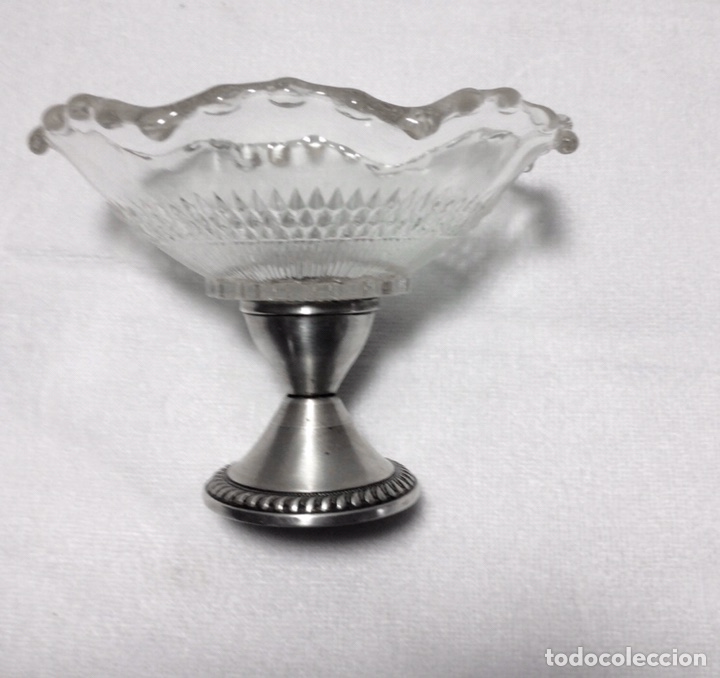 Antiquit&eacute;s: Centro de mesa plata 925 y cristal desmontable para poder usarse como candelabro