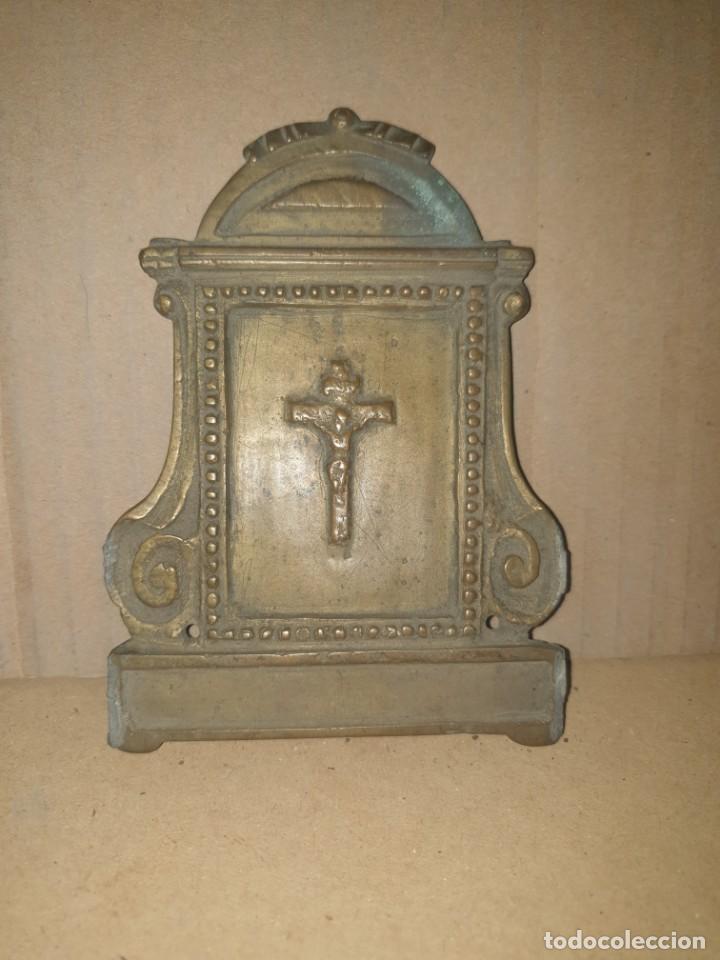 Antig&uuml;edades: Cristo placa bronce - Foto 1