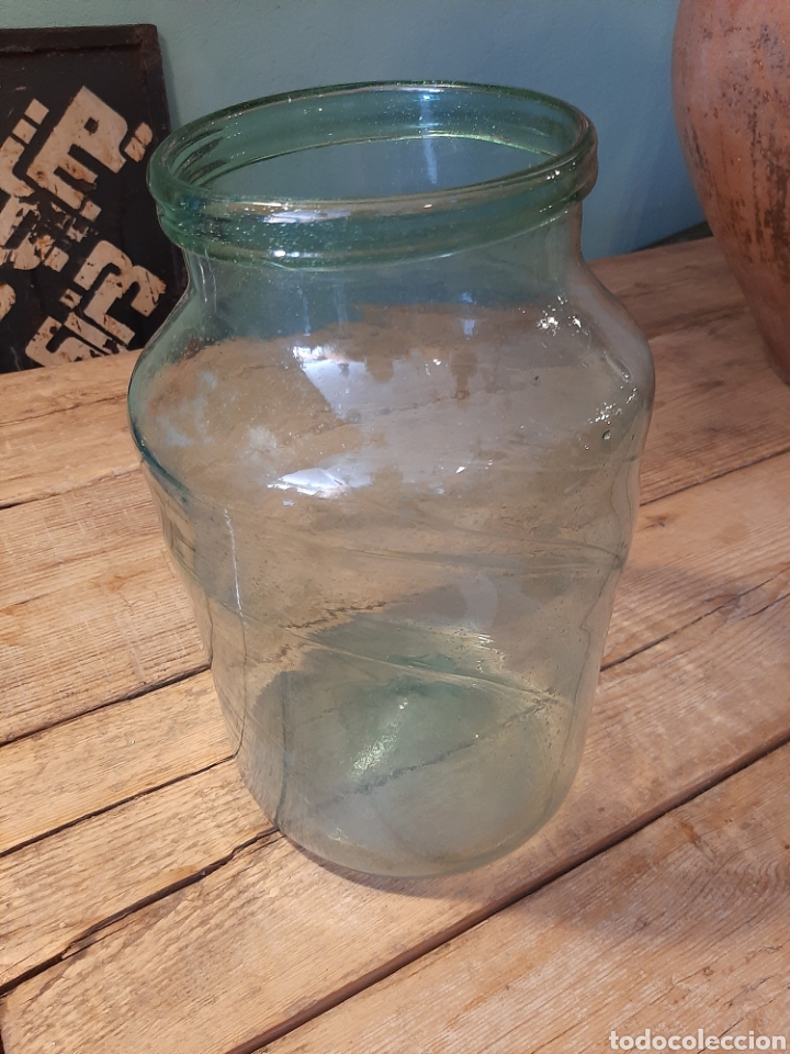 Antig&uuml;edades: Tarro grande cristal soplado centenario - Foto 2