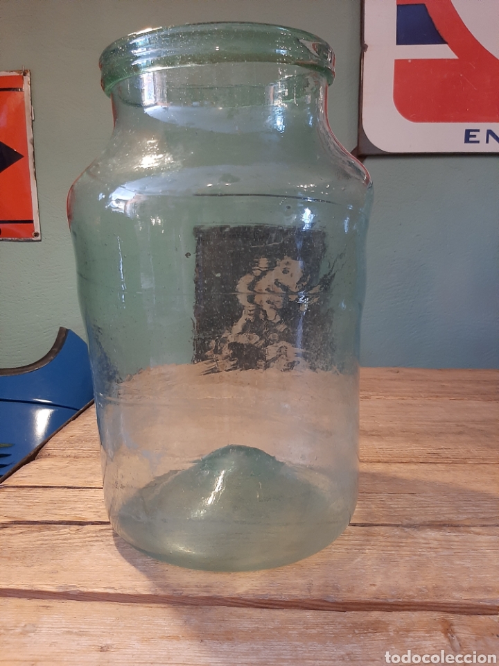 Antig&uuml;edades: Tarro grande cristal soplado centenario - Foto 3