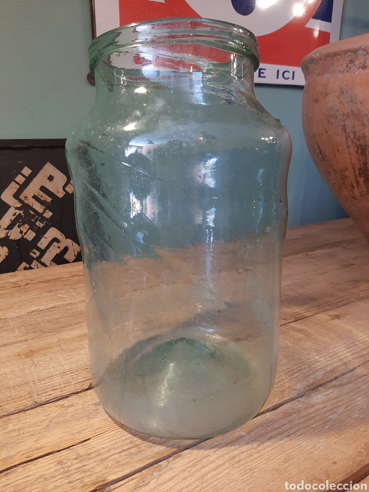 Antig&uuml;edades: Tarro grande cristal soplado centenario - Foto 1