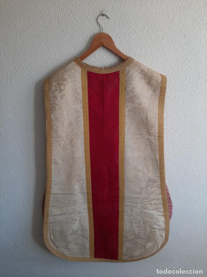 Antig&uuml;edades: CASULLA DE SEDA DAMASQUINADA - ESTOLA, MAN&Iacute;PULO Y C&Iacute;NGULO - SIGLO XIX - Foto 10