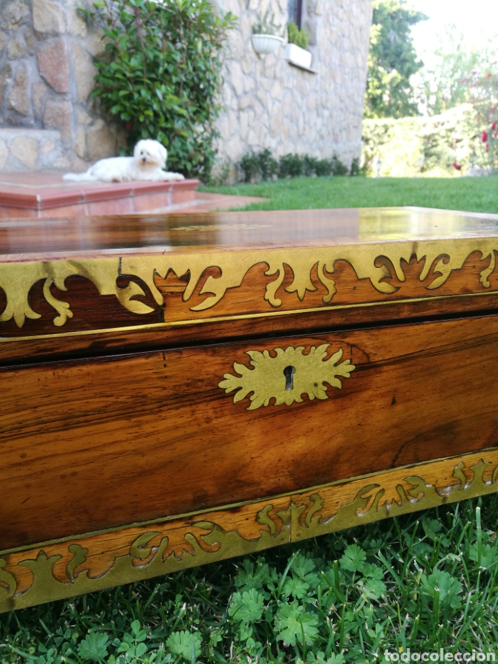 Antig&uuml;edades: Caja escritorio siglo XIX - Foto 2