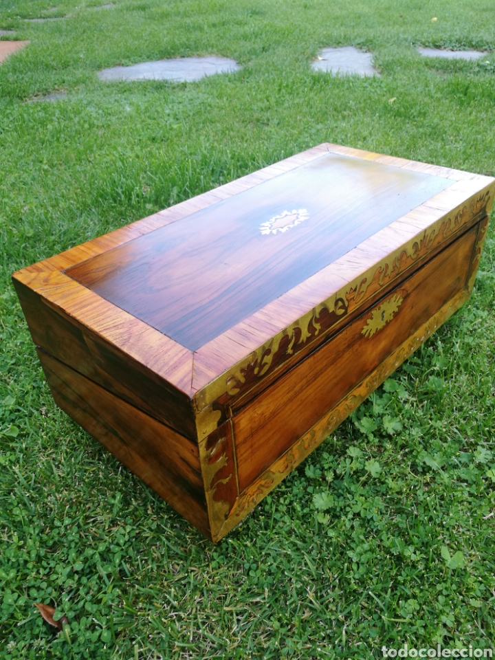 Antig&uuml;edades: Caja escritorio siglo XIX - Foto 5