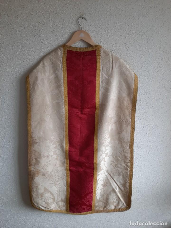 Antig&uuml;edades: CASULLA DE SEDA DAMASQUINADA - SIGLO XIX - Foto 9