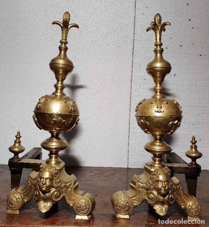 Antig&uuml;edades: MORILLOS DE BRONCE S.XIX 67CM DE ALTO - Foto 2