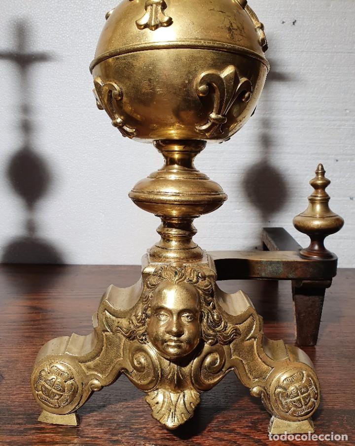 Antig&uuml;edades: MORILLOS DE BRONCE S.XIX 67CM DE ALTO - Foto 3
