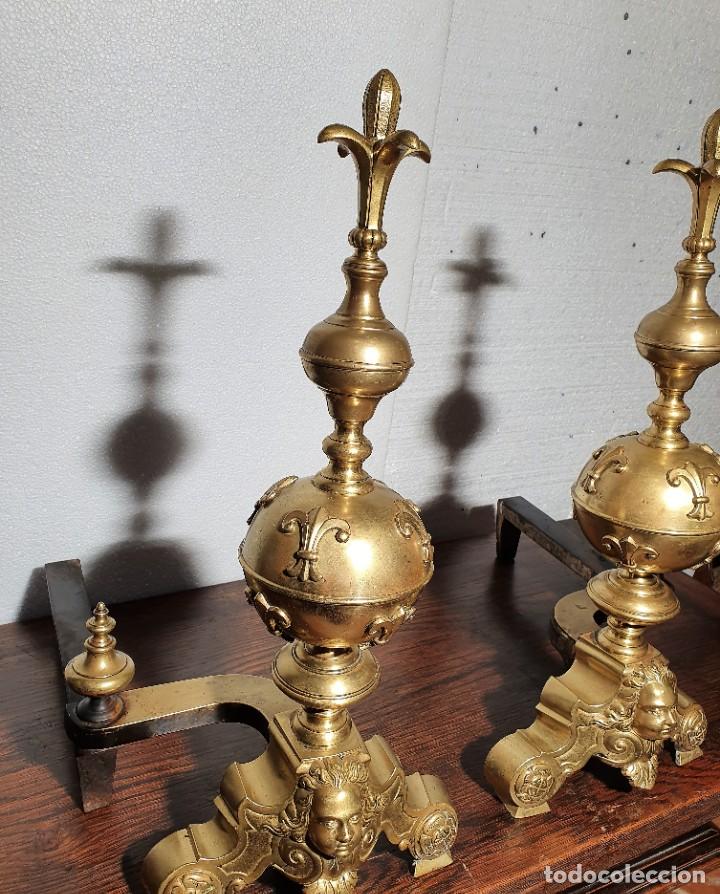Antig&uuml;edades: MORILLOS DE BRONCE S.XIX 67CM DE ALTO - Foto 5