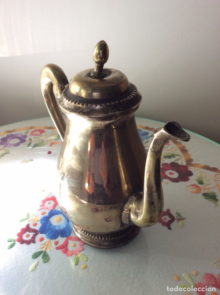 Antig&uuml;edades: ANTIGUA CAFETERA /TETERA BA&Ntilde;ADA EN PLATA - Foto 2