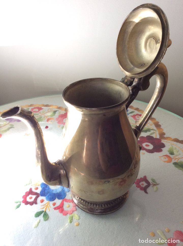 Antig&uuml;edades: ANTIGUA CAFETERA /TETERA BA&Ntilde;ADA EN PLATA - Foto 3